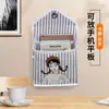 Bolsa colgante de dibujos animados estilo coreano artefacto de almacenamiento para pared de dormitorio bolsillo colgante de puerta bolsa de almacenamiento multifuncional bolsa pequeña de tela multicapa