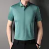Camisa de verano nueva de color sólido, camisa de manga corta para hombre 2023, camisa de media manga transpirable sin costuras para hombre