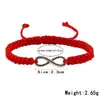 Pulseira da Sorte de Corda com Nó de Oito Vendida Quente Transfronteiriça Pulseira Ajustável Tecida à Mão Conjunto de Dois Para Casal Melhor Amigo Pulseira de Nó de Oito