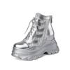 Botas Estilo Británico Martin Modelo Nuevo Malla Suela Gruesa con Aumento Interno de Altura de 10 cm Impermeables Plataforma Transpirables Botas de Malla para Mujer