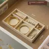 Bandeja de almacenamiento para cajón de joyería de terciopelo, juego de revestimientos apilables para almacenamiento de joyería, adecuado para pendientes, anillos, collares, pulseras, con separadores extraíbles, adecuado para tocadores y tocadores