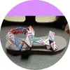Sandalias talla grande mujer verano nuevo color combinación velcro estilo étnico sandalias 36-414243