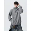 Suéter de punto de cuello alto a la moda relajada, top de otoño moderno para hombre, nuevo diseño holgado, inspirado en lo vintage