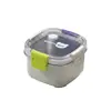 Caja de almacenamiento para refrigerador de acero inoxidable 304, lonchera portátil de grado alimenticio, caja cuadrada para frutas de picnic, caja de almacenamiento dividida