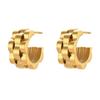 Europeu e Americano Transfronteiriço Mais Vendido Moda Pulseira de Relógio Padrão Brinco Punk Hip-hop Tendência Aço Inoxidável Banhado a Ouro 18K Brincos Joias