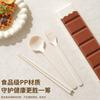[Hecho con Corazón] Juego de Cajas de Almacenamiento para Mesa de Estudiantes de Chocolate de Grado Alimenticio con Cucharas, Tenedores y Palillos Más Líquido para Salidas Portátiles