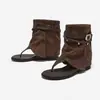 Sandálias Chinelo 2026 Novo Estilo para Uso ao Ar Livre, Botas Curtas Vazadas de Solado Grosso de Verão, Sandálias Chinelo, Botas de Calça Estilo Britânico, Estilo Romano