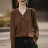 Suéter de Cachemira con Cinta para Mujer, Transfronterizo, Suave, Tejido Ajustado, Nueva Colección Otoño/Invierno 2025