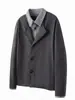 Cardigan de Tricô Jacquard Espiga de Trigo Niche Outono e Inverno Falso Duas Peças Estilo Old Money Masculino Jaqueta Cleanfit com Ombro Regular