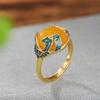 Anillo Yilu de plata esterlina S925 bañado en oro con cera de abejas cloisonné, con incrustaciones de superficie de huevo de nube auspiciosa, elegante anillo de moda nacional