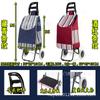 Carrito de compras de seis ruedas con taburete plegable carrito de supermercado carrito carrito para personas mayores