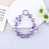 Nuevo Colgante de Llavero con Lazo de Cuentas de Colores Galvanizado para Funda de Teléfono, Pulsera DIY, Llavero de Cuentas de Cristal, Colgante para Bolso