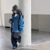 Cortavientos con capucha para niña, prenda de abrigo de otoño, nuevo estilo 2026, cortavientos con capucha para niños, resistente al viento y cálido, para niños mayores, adecuado para ventas transfronterizas