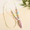 Collar con colgante de campana de mariposa de cerámica de estilo étnico retro para mujer, diseño nuevo y moderno, cadena larga para suéter, accesorios