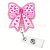 Porta-crachá de identificação 2D retrátil decorativo personalizado novo plano criativo para enfermeiro com laço de acrílico