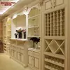 Mueble de Vino de Madera Maciza Europea Personalizado de Fábrica para Sala de Estar Bodega de Vino de Tronco Americano Blanco Nuevo Estante de Vino de Lujo Embebido Estilo Chinoiserie