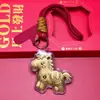 Pingente da sorte do cavalo do zodíaco em ouro 999, chaveiro dourado para riqueza instantânea, presente para namorada ou melhor amiga, presente de Ano Novo