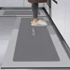 Tapetes de Piso para Cocina de Lodo Diatómico de Comercio Exterior Transfronterizo, Antideslizantes, Resistentes al Aceite, Absorbentes de Agua, Felpudos Resistentes a Manchas de Puerta, Alfombras Impermeables sin Lavado