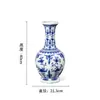 Jarrón de esfera celeste de porcelana azul y blanca de Jingdezhen, jarrón de flores de cerámica pintado a mano, decoración de modelo de sala de estar para el hogar de porcelana