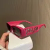 Gafas de Sol Rosas con Letras Americanas, Protección Solar, Gafas de Sol con Protección UV, Celebridad de Internet Chica Popular Fotografía Callejera Gafas de Pasarela