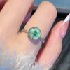 Novo Anel de Flor Doce Estilo Chinês Imitação de Jade, Elegante e Branco, Zircônia Microcravejada, Anel Ajustável para Dedo Indicador, Retrô e Versátil