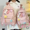 Mochila estilo dulce con lindos accesorios en colores macarrón, mochila escolar para estudiante con gran capacidad y diseño ligero
