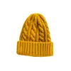 Gorro Estilo Coreano para Mujer, Gorro de Lana Tejido Retorcido Otoño e Invierno, Gorro Versátil de Punto Estilo Coreano, Gorro Frío con Protección para los Oídos, Moderno