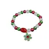 Pulsera de Estilo Navideño de Amazon Transfronteriza Joyería Cristal Heterosexual con Cuentas Pulsera para Mujer Joyería de Mano Navideña Venta al por Mayor