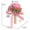 Broche de Lapela para Recepção de Casamento Transfronteiriço, Flor de Lapela Artificial de Rosa para Padrinhos e Noivo, Flor de Lapela para Celebração de Casamento