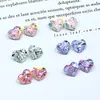 Pedras de Strass Geométricas em Formato de Coração Dongzhou, Pedras de Strass Coloridas e Grossas para Nail Art com Base Banhada a Prata, Pedras de Strass para Nail Art DIY, Decorações de Nail Art Imitação Huahua 4815