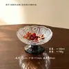 Exquisita platillo pequeño con forma de girasol, plato de vidrio con pie alto, plato para dulces y bocadillos, plato de frutas, plato de postre para uso doméstico