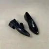 Chuyuji 2026 Nuevos Mocasines Vintage Sencillos para Mujer, Zapatos de Piel Slip-On de Tacón Grueso Estilo Británico