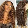 Comercio Exterior Transfronterizo Peluca Moda Europea y Americana Encaje Frontal Color Piano Cabello Rizado Pequeño África Caliente Peluca con Encaje Frontal