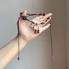 Collar con Colgante de Flor de Rafia y Cuentas de Madera Estilo Étnico Cadena para Clavícula Nicho Bohemio Cadena para Clavícula Estilo Vintage