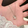 Colar Saco da Sorte Perolado Jinhongyu para Mulheres Prata Esterlina 925 Estilo Coreano Design de Nicho de Alto Padrão Pingente de Concha Pérola Laço