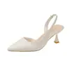 Sandalias de Moda Baotou para Mujer 2024 Primavera y Verano Nuevos Tacones Altos Puntiagudos Tacón de Aguja para Mujer Tops con Ropa Exterior Sandalias de Moda
