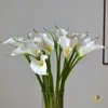 Decoración Floral para el Hogar al por Mayor Transfronteriza Lirios de Calas de Tacto Real de Tamaño Mediano para Arreglos Florales de Sala de Estar y Mesa de Comedor Flores Artificiales