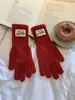Nuevos calentadores de muñeca rojos de Navidad extendidos, guantes de punto para mujer, adecuados para ciclismo al aire libre, con dos dedos expuestos para uso en pantalla táctil, cálidos y con dedos separados