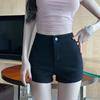 Jeans Flacos Negros Dulces y Picantes para Mujer, Nuevo Verano 2026 Cintura Alta Adelgazantes Estilo Americano Chica Atrevida Línea A Pantalones Cortos Ajustados Tendencia