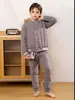 Uniforme Escolar Térmico Mágico para Niños Mayores, Tops Cálidos con Bloqueo de Temperatura para Otoño e Invierno, Pantalones Gruesos de Algodón, Chaqueta Interior de Algodón de Invierno para Niños