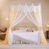 2025 Nuevo Viento de Princesa de Tres Puertas Hilo Doble Capa de Pie Palacio Mosquitera Hogar Dormitorio Hilo Encriptado