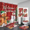 Cortina de ducha Monstruo de las Galletas, serie navideña, impresión digital 3D transfronteriza, poliéster impermeable, venta al por mayor, Navidad, transfronterizo