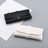 Estuche de Cuero para Gafas, Bolsa para Gafas, Bolsita para Gafas de Sol, Caja de Almacenamiento de Cuero, Portagafas con Cremallera, Estuche Portátil de Cuero