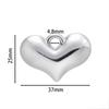 Colgante de Corazón de Durazno Electrochapado CCB Estéreo Brillante Corazón Grande Colgante Perforado DIY Pulsera de Muñeca Collar Colgante
