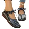 Zapatos Casuales Hechos a Mano de Suela Suave Talla Grande Europeos para Mujer 2026 Nuevo Modelo de Comercio Exterior con Patrón de Piedra y Diseño de Cordones para Madres