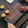 Bandeja de Té para Uso Doméstico, Bandeja Pequeña de Drenaje, Doble Propósito para Almacenamiento y Drenaje, Bandeja para Juego de Té Kung Fu, Bandeja de Té de Bambú, Lujo Ligero, Bandeja Simple para Preparación en Seco