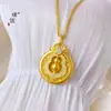 Tienda de Oro Puzuo Mismo Estilo Arena Dorada Accesorios DIY Incrustados con Diamantes Colgante de Calabaza Recortado Giratorio Collar Cadena para la Clavícula Fulu