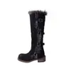 Botas de Nieve Largas Utopia para Mujer 2025 Invierno Nuevas Estilo Ruso Caña Alta Hebilla Felpa Gruesa Moda Cálida Zapatos de Algodón