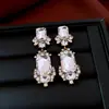 Pendientes de Aro Geométricos Rectangulares Exagerados Europeos y Americanos, Aretes de Personalidad Versátiles de Moda, Pendientes de Tendencia de Nicho para Mujer