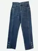 Calça Jeans Reta Feminina, Primavera/Verão 2026, Casual Versátil de Caimento Solto, Emagrecedora, Cropped de Cintura Alta, Calça Wide Leg Petite